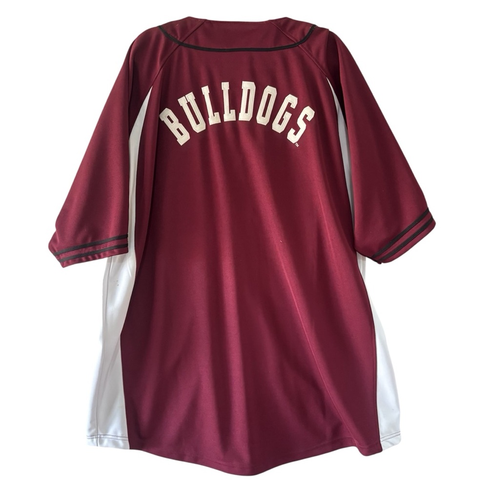 Colosseum Collegiate MSU Bulldogs Maroon Baseball Jersey 2XL Raglan Sleeves - Picture 2 of 12